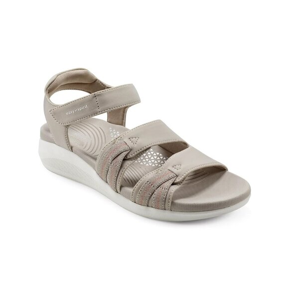 Easy Spirit Weber Sporty Sandals Light Wedge Comfort Walking Taupe 6 MSRP $69 - Picture 1 of 5